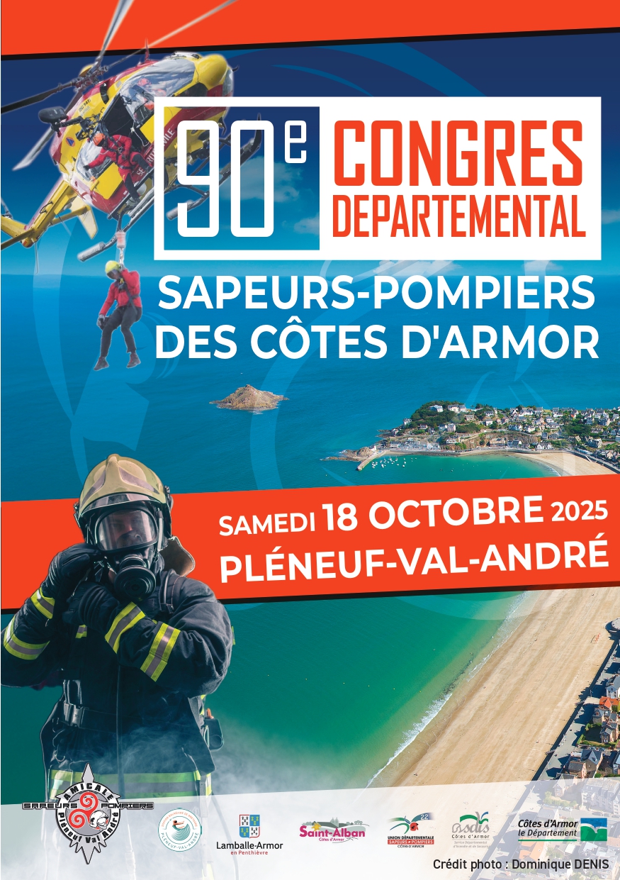 Affiche 90e Congrès départemental SDIS 22 Pléneuf-Val-André